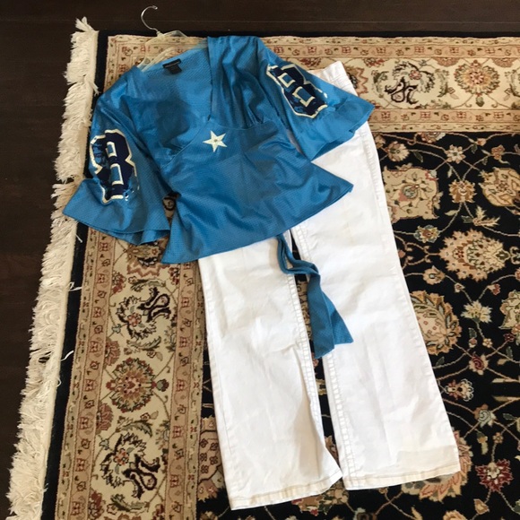 Victoria's Secret Tops - VS GIRLY FOOTBALL JERSEY #8 DALLAS COWBOY COLORS